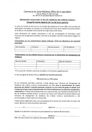 LIEU DE RESIDENCE DES ENFANTS